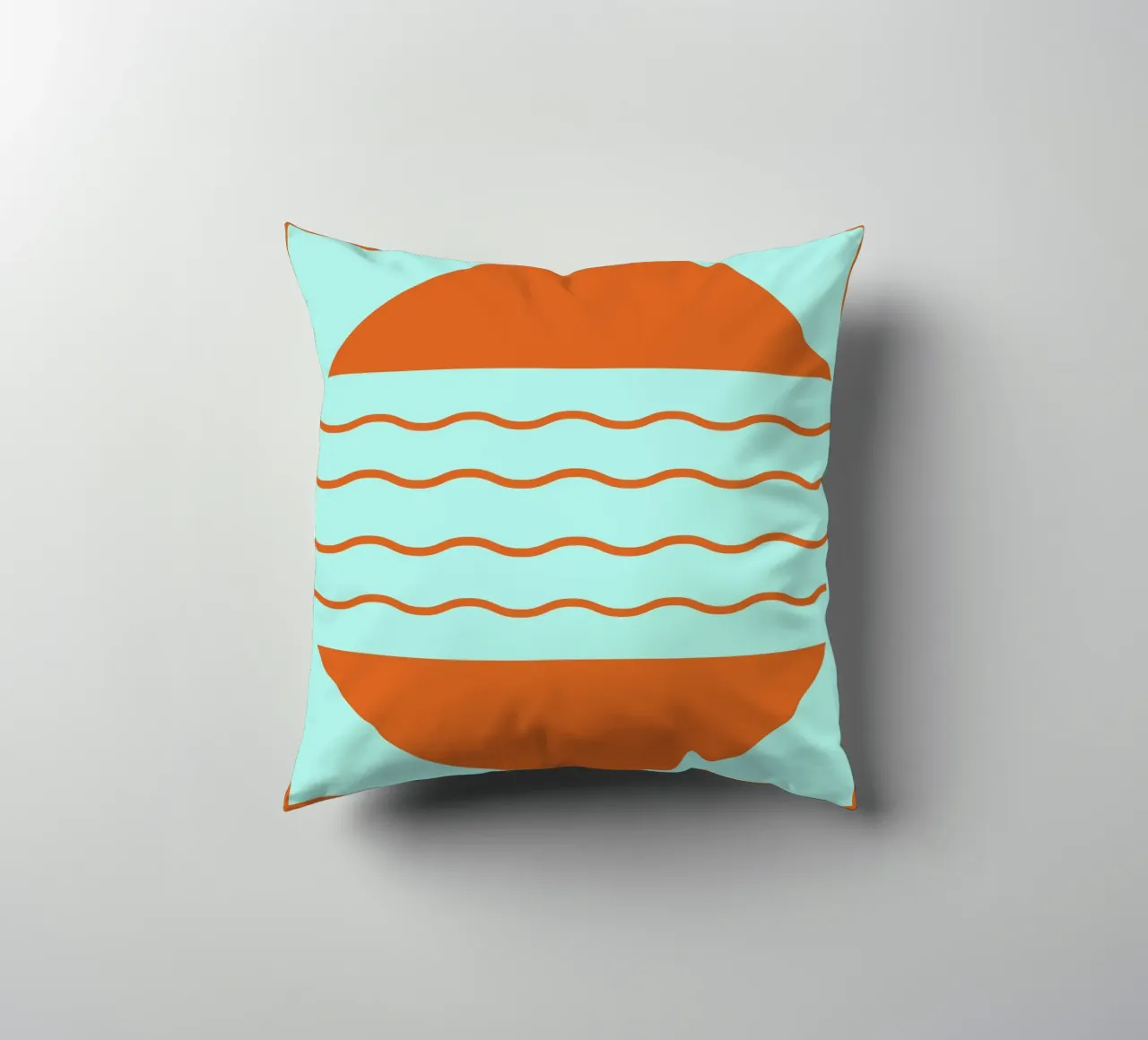 Boho Sunset Waves | Abstract Retro Art - IV cuscino da Une Affaire de Filles