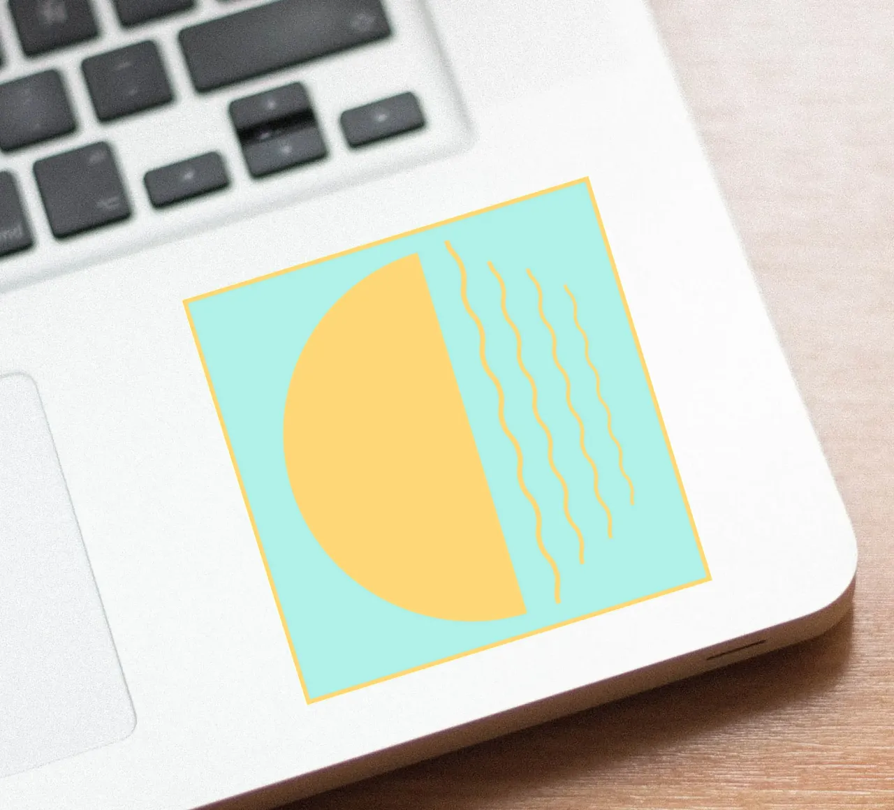 Boho Sunset Waves | Abstract Retro Art - IV adesivo da Une Affaire de Filles
