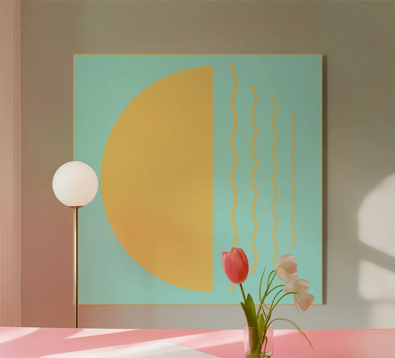 Boho Sunset Waves | Abstract Retro Art - IV plexiglass da Une Affaire de Filles