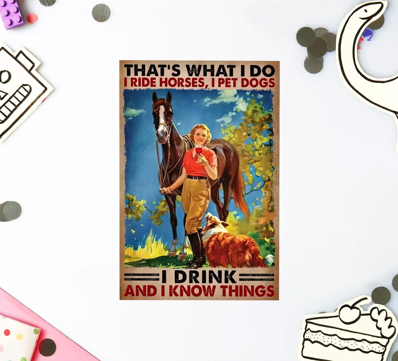 That'S What I Do I Ride Horses, I Pet Dogs sticker by Aaronshop
