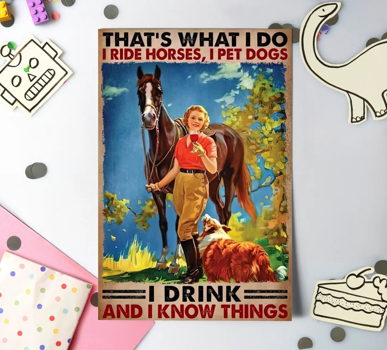 That'S What I Do I Ride Horses, I Pet Dogs sticker sheet by Aaronshop