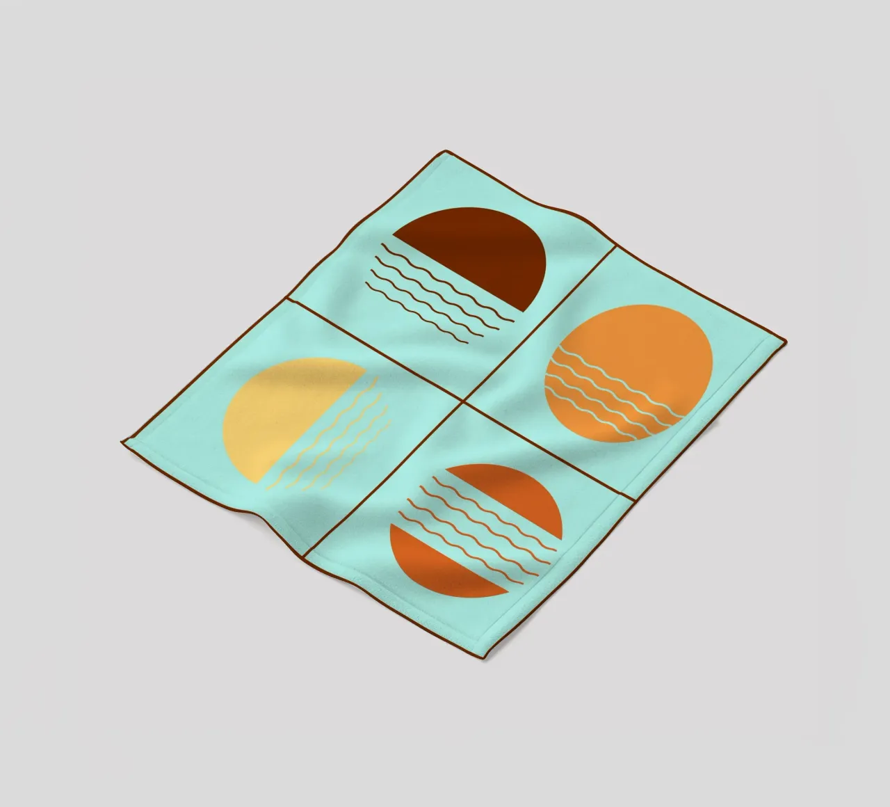 Boho Sunset Quartet | Abstract Geometric Art coperta in pile da Une Affaire de Filles