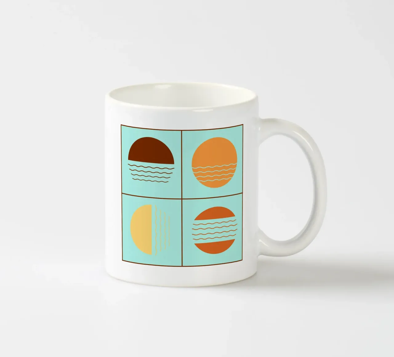Boho Sunset Quartet | Abstract Geometric Art tazza in ceramica da Une Affaire de Filles