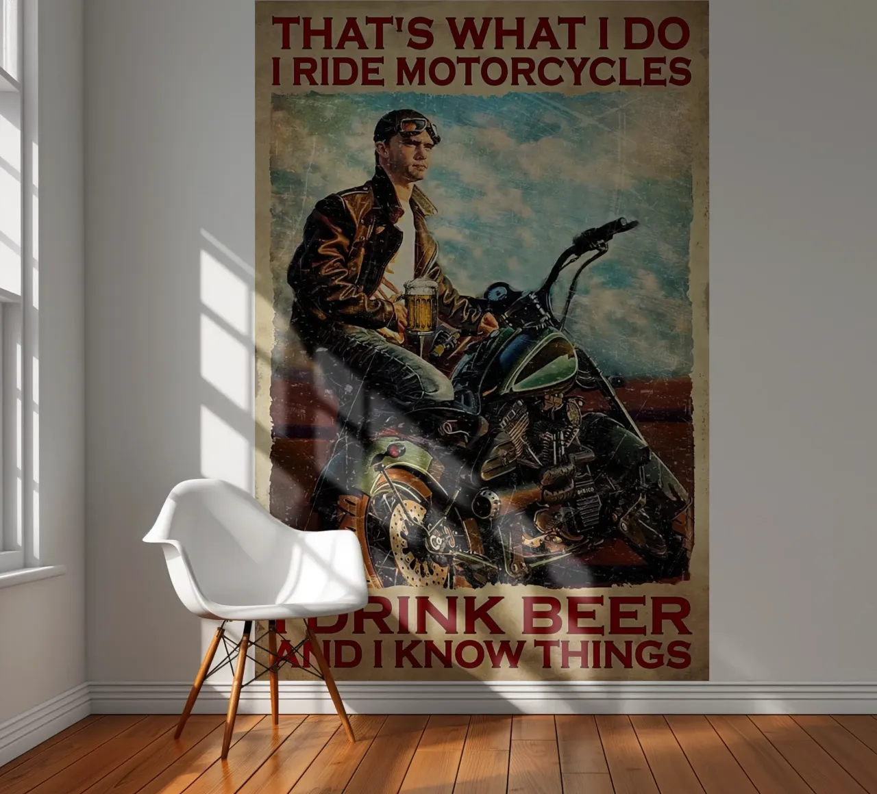 Das tue ich, ich fahre Motorrad Fototapete von Aaronshop
