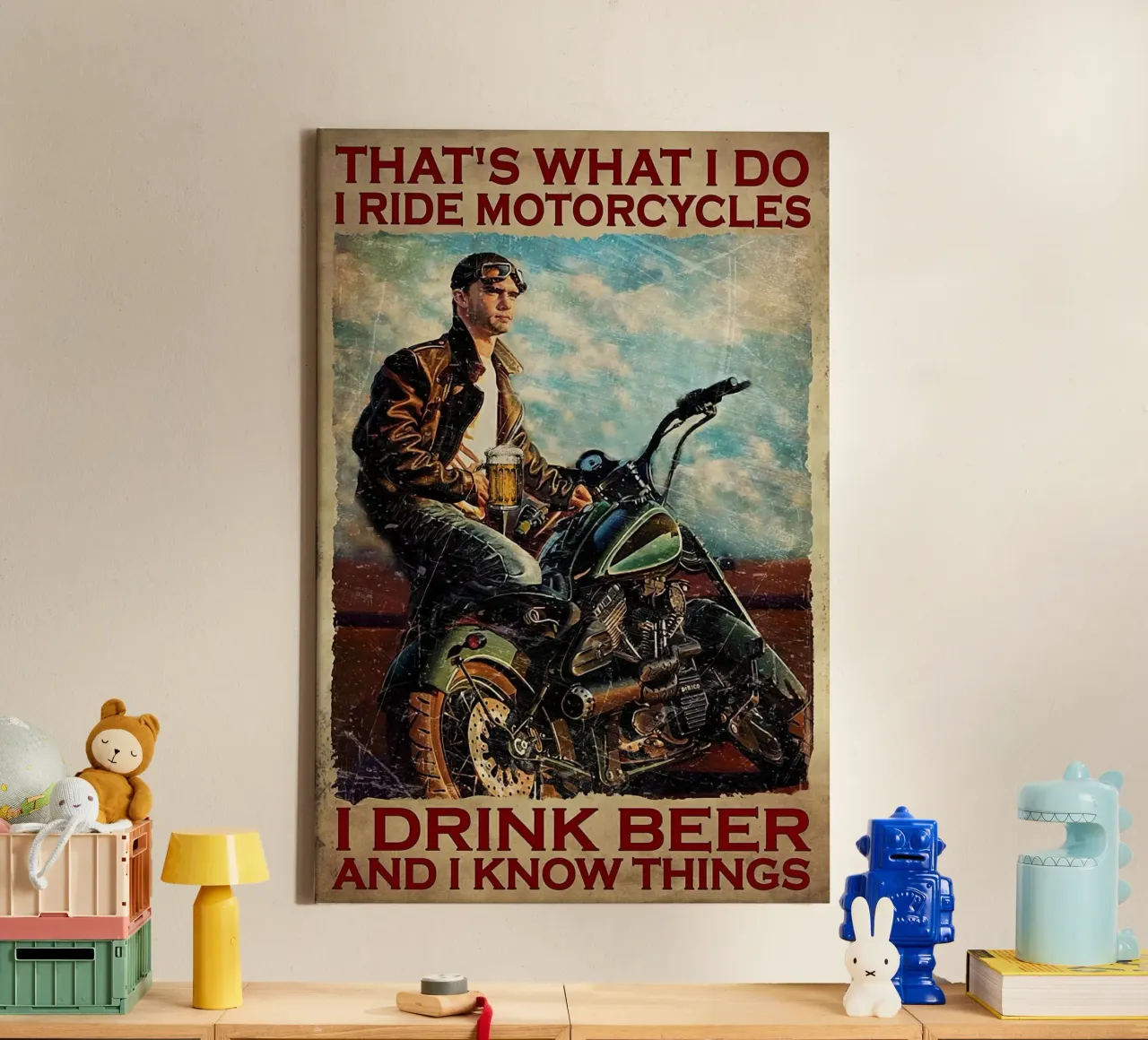Questo è quello che faccio, vado in motocicletta tela con Cornice a cassetta da Aaronshop