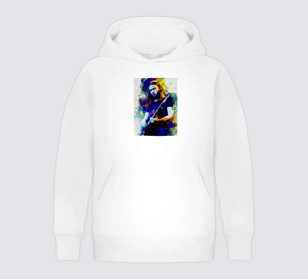 Smudge of Portrait David Gilmour kids hoodie by Gunawan Rb
