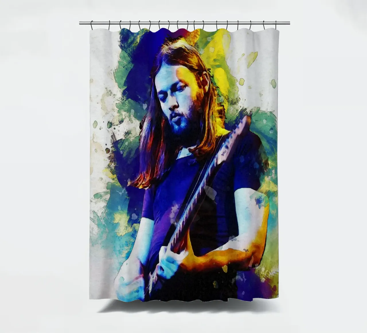 Macchia di ritratto David Gilmour tenda da doccia da Gunawan Rb