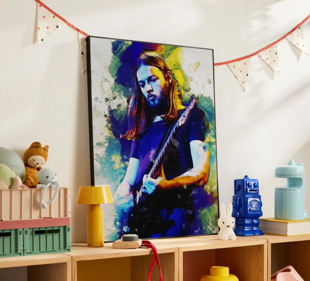 Macchia di ritratto David Gilmour alluminio dibond da Gunawan Rb