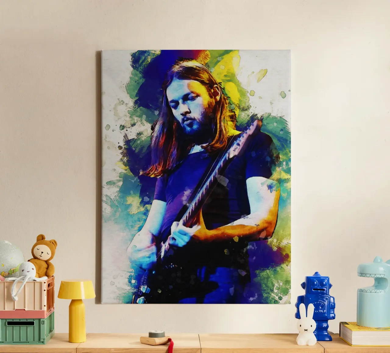 Smudge of Portrait David Gilmour canvas by Gunawan Rb