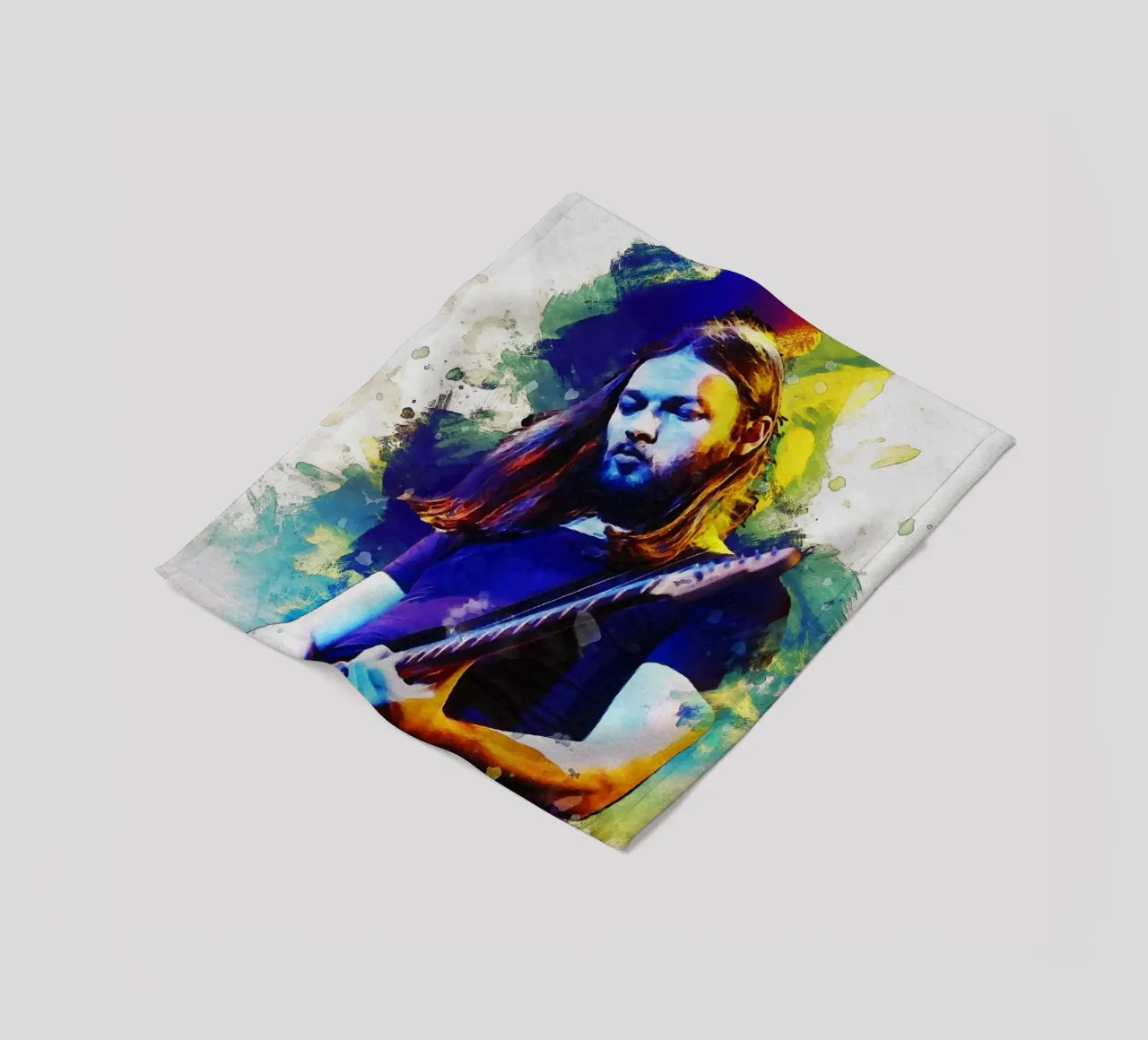Smudge of Portrait David Gilmour Fleecedecke von Gunawan Rb
