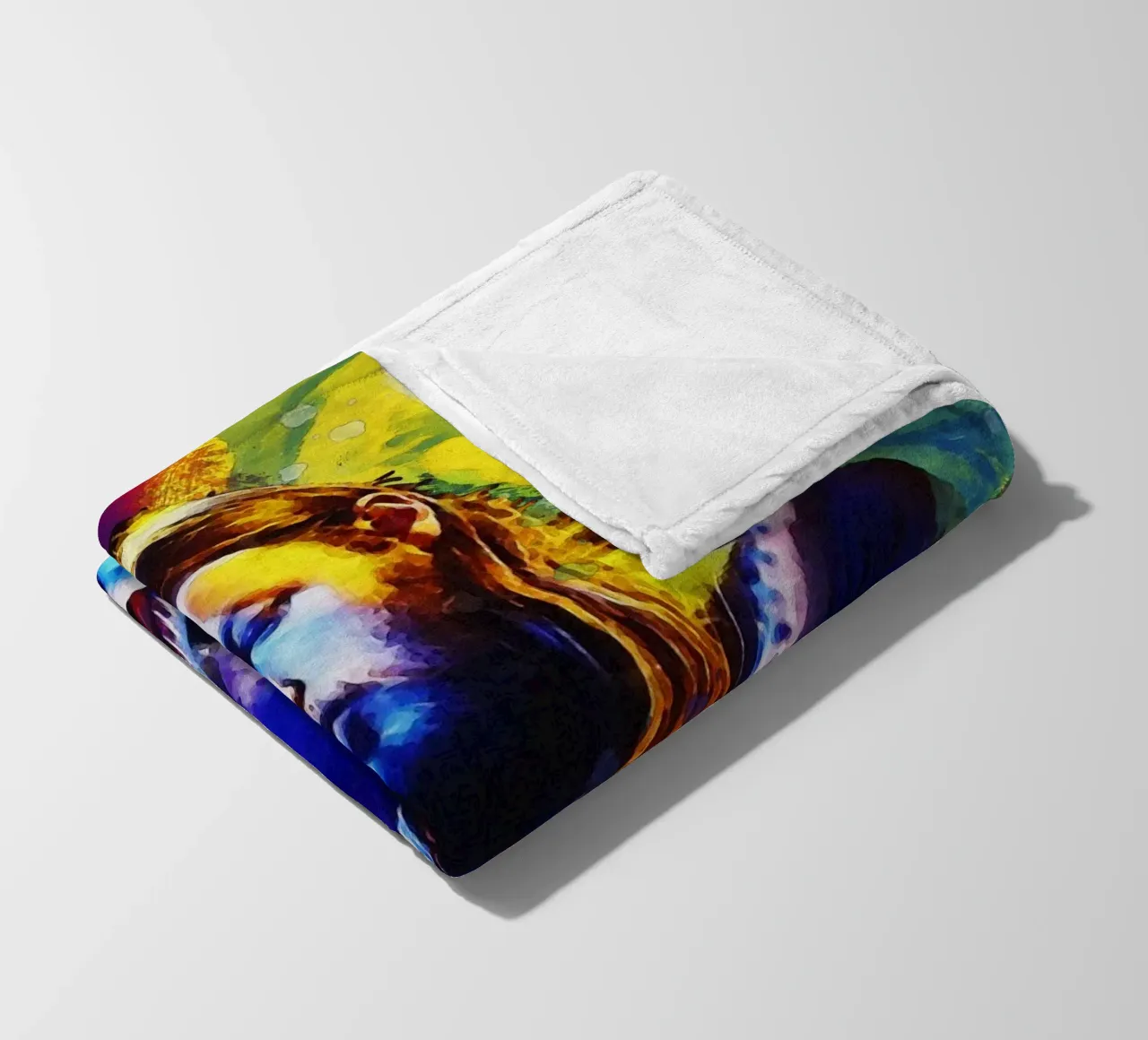 Smudge of Portrait David Gilmour Fleecedecke von Gunawan Rb