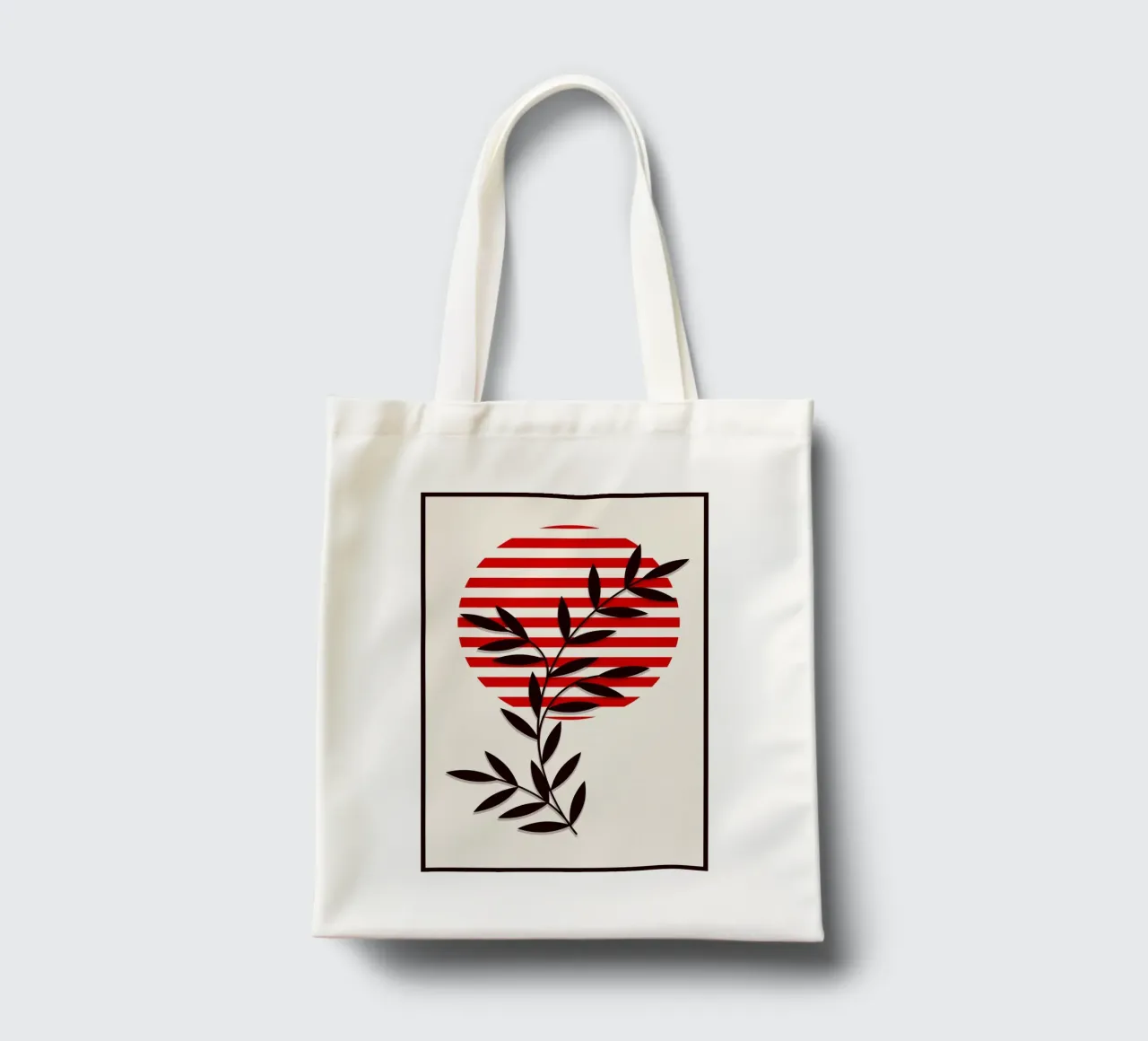Japandi Sun & Branch | Abstract Botanical Poster Art borsa in juta da Une Affaire de Filles