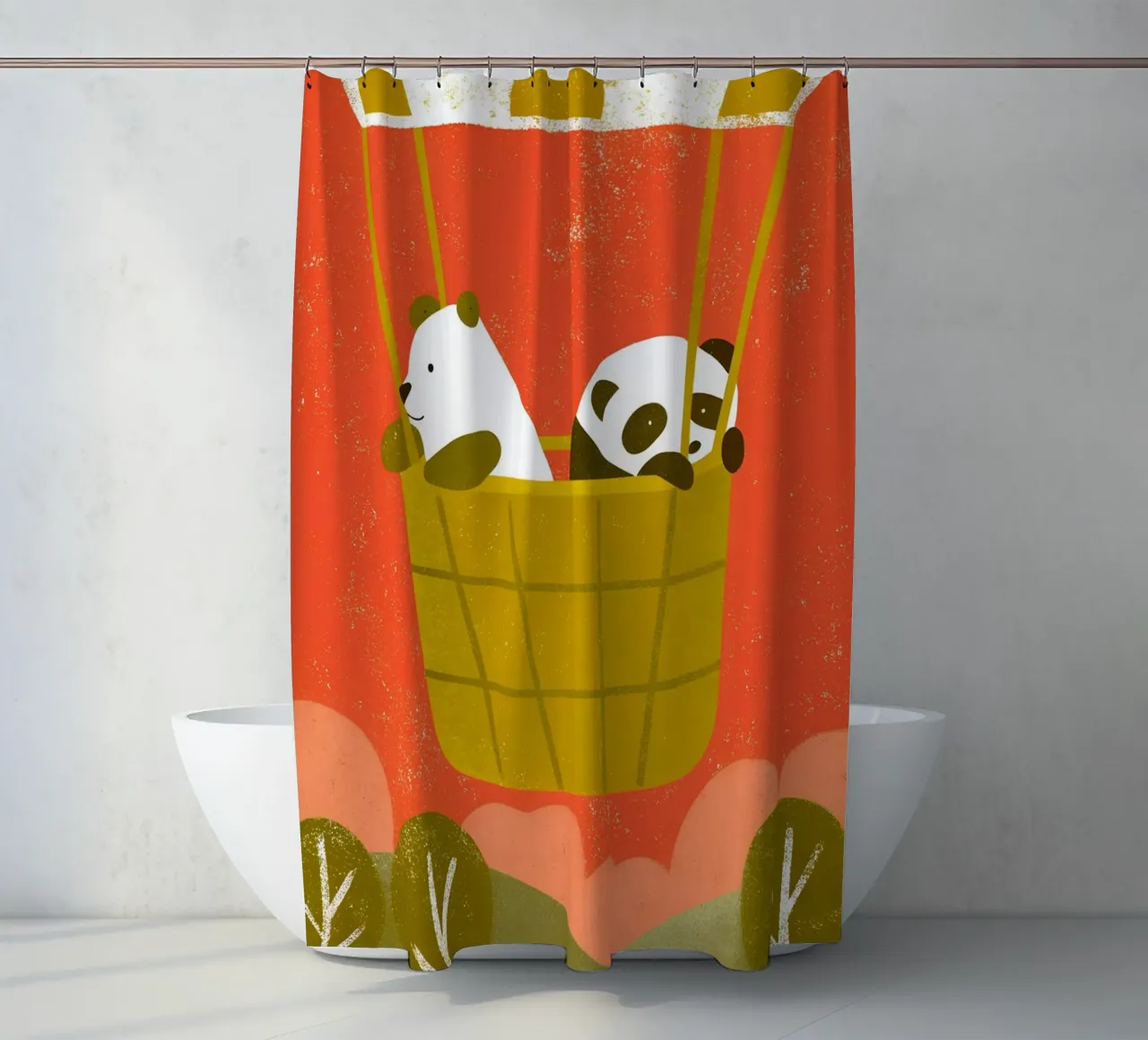 Mongolfiera con orso e panda tenda da doccia da THE LATEST SHOP