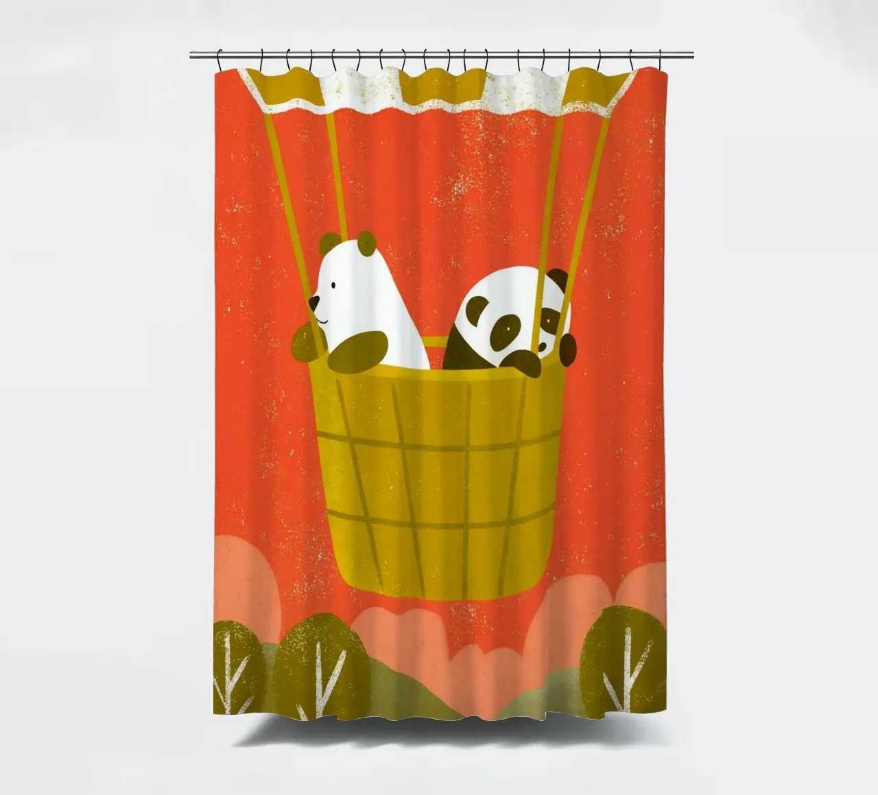 Mongolfiera con orso e panda tenda da doccia da THE LATEST SHOP