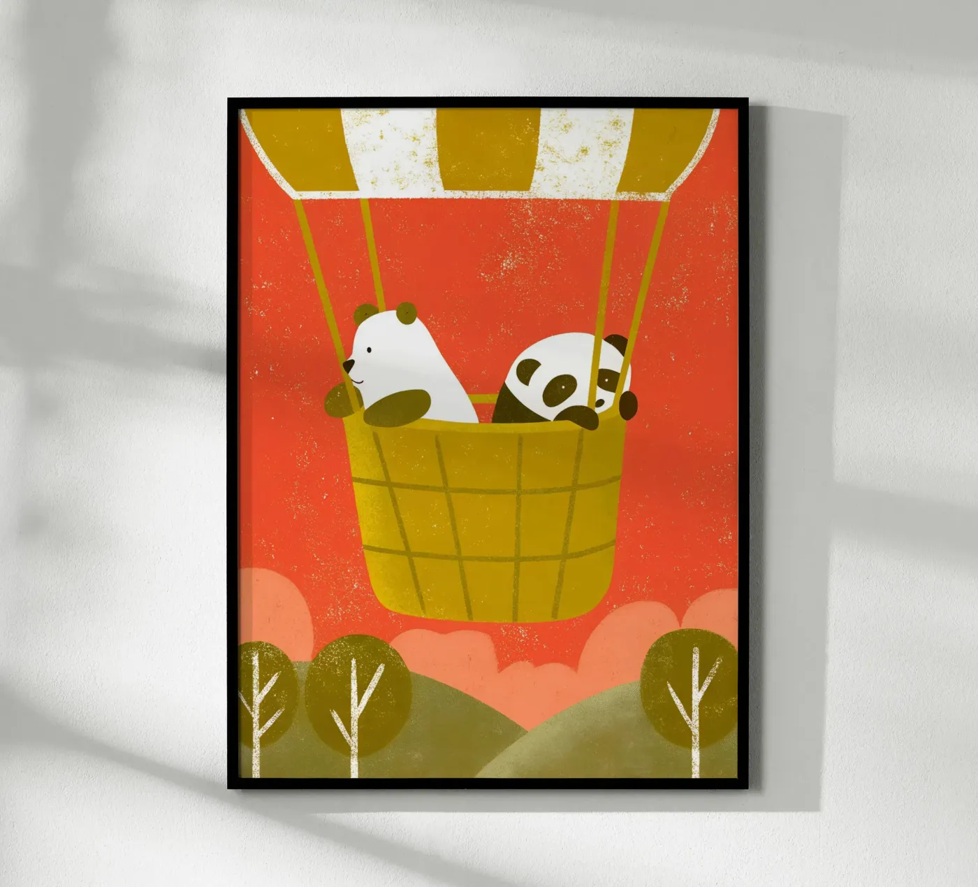 Mongolfiera con orso e panda poster da THE LATEST SHOP
