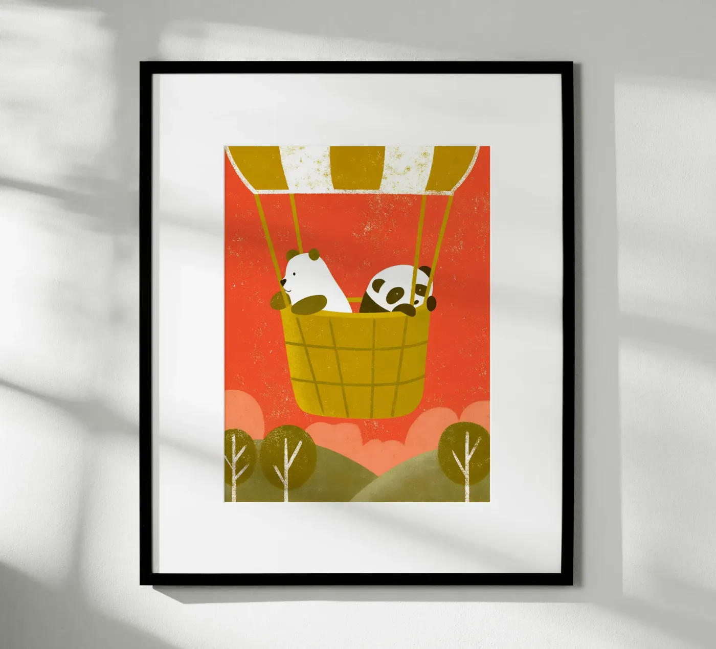 Mongolfiera con orso e panda poster da THE LATEST SHOP