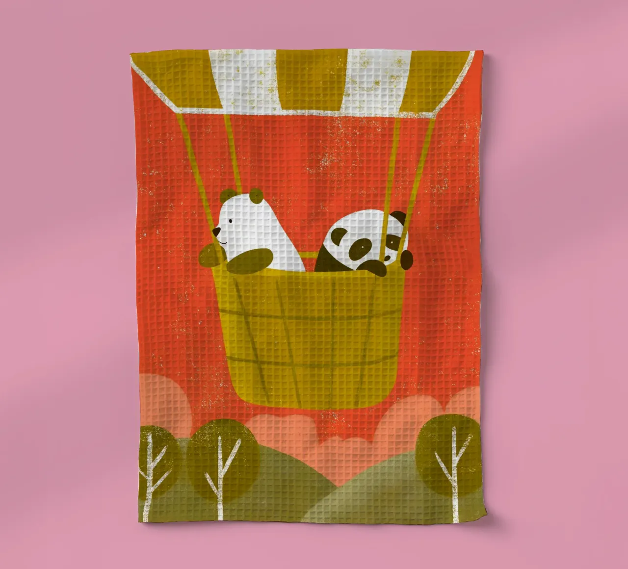 Mongolfiera con orso e panda canovaccio da cucina da THE LATEST SHOP