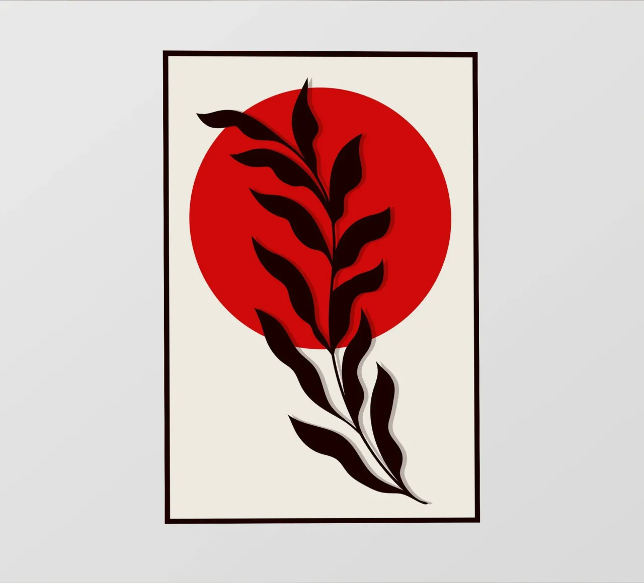 Japandi Sun & Branch | Abstract Botanical Poster Art pellicola backlit da Une Affaire de Filles