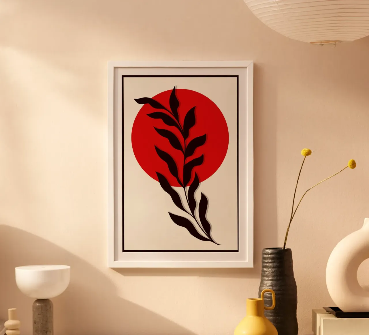 Japandi Sun & Branch | Abstract Botanical Poster Art carta hahnemühle da Une Affaire de Filles