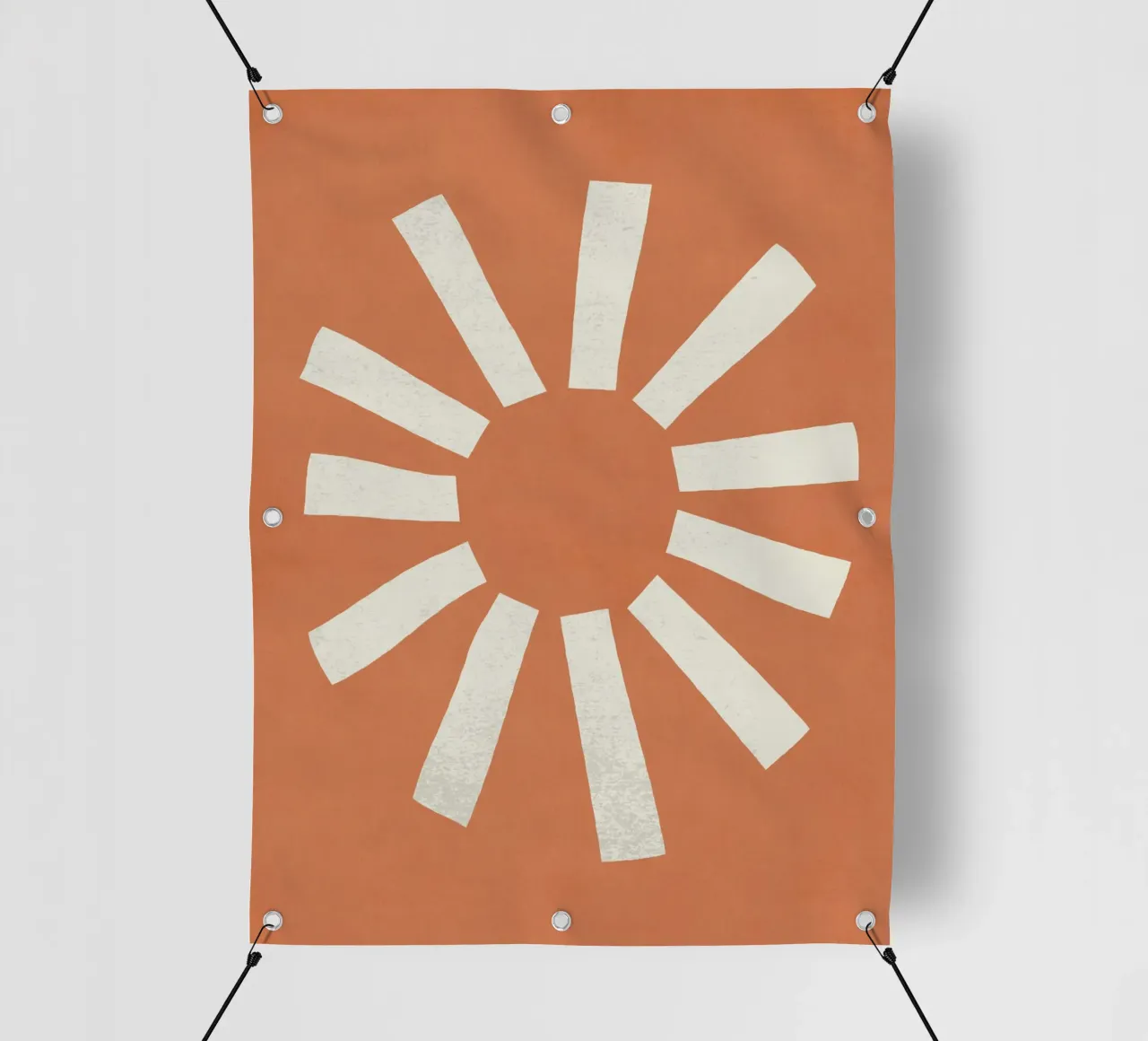 Sun Line Minimalist - Arancione telo in pvc da MoonlightPrint