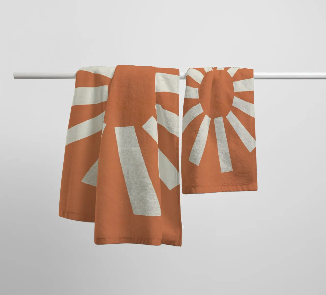 Sun Line Minimalist - Arancione asciugamano da bagno da MoonlightPrint