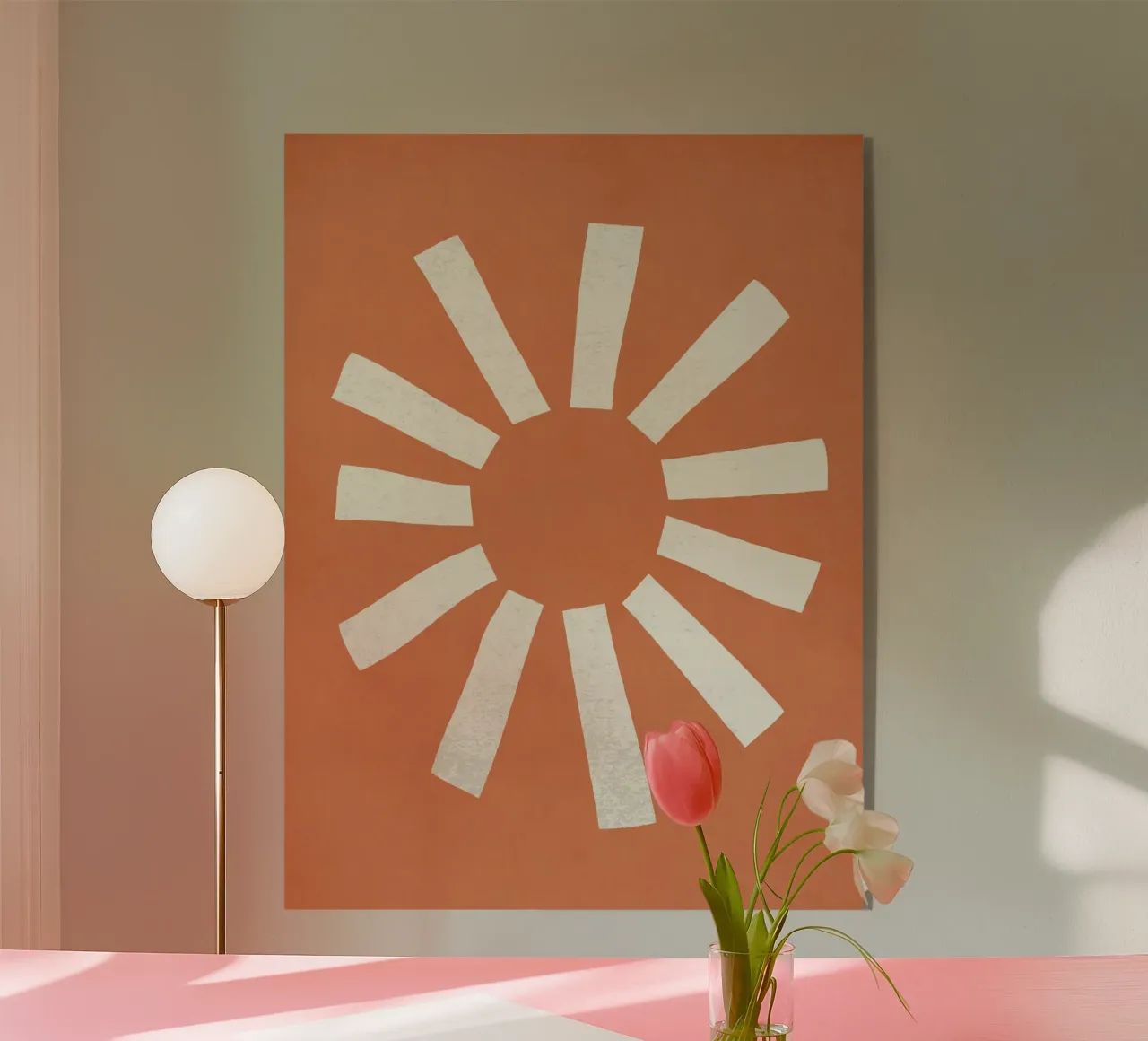 Sun Line Minimalist - Arancione plexiglass da MoonlightPrint