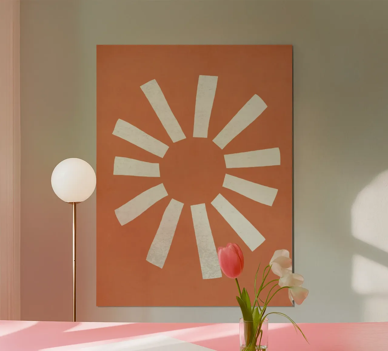Sun Line Minimalist - Arancione poster da MoonlightPrint