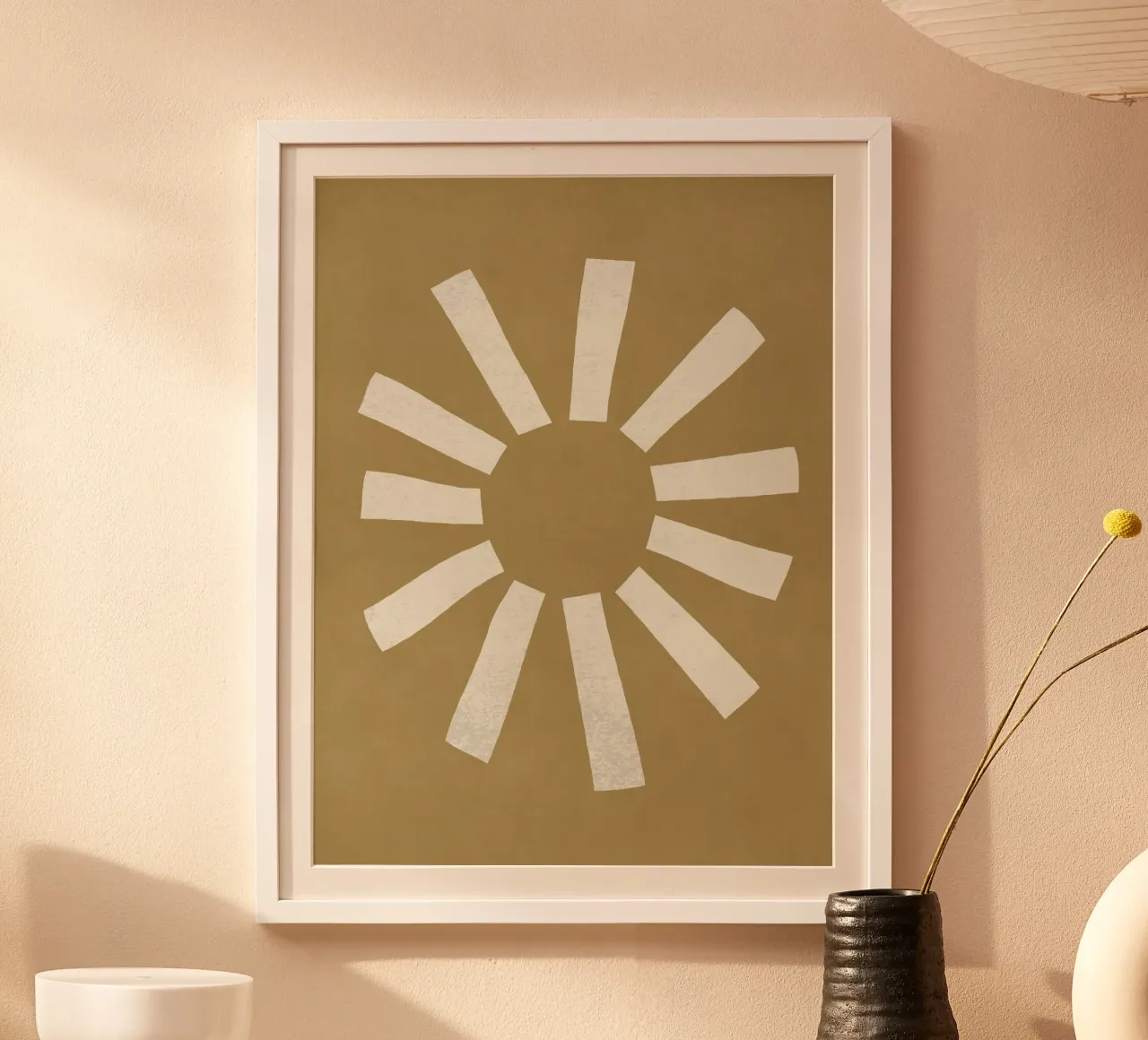 Sun Line Minimalist - Oro Beige poster da MoonlightPrint