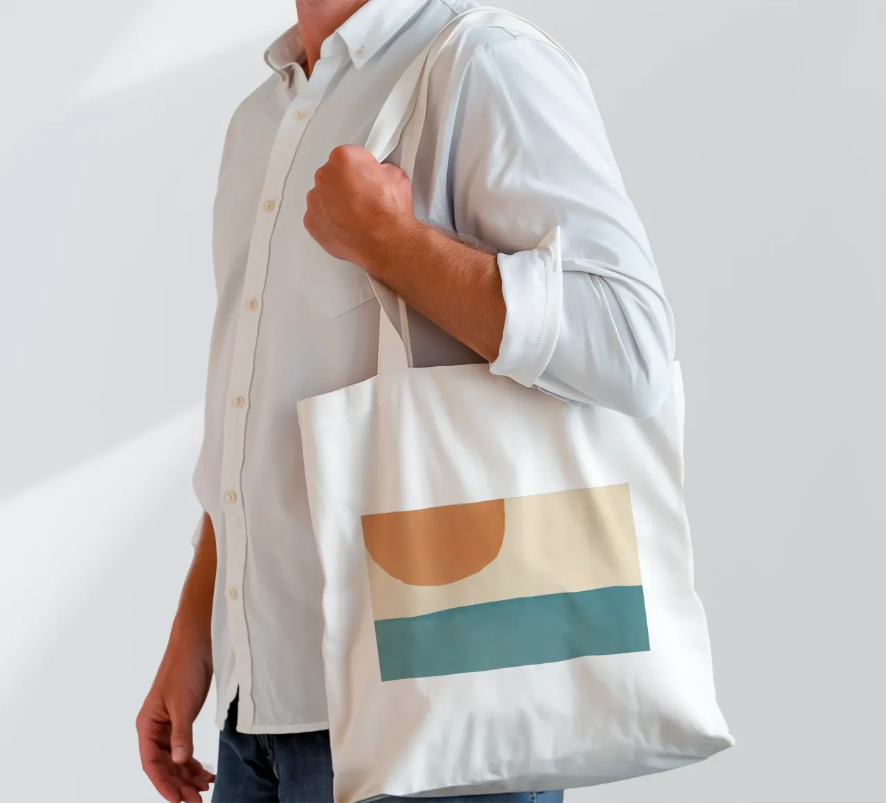 Graphic Strains Abstract Scenery - Sunny Beach tote bag by MoonlightPrint