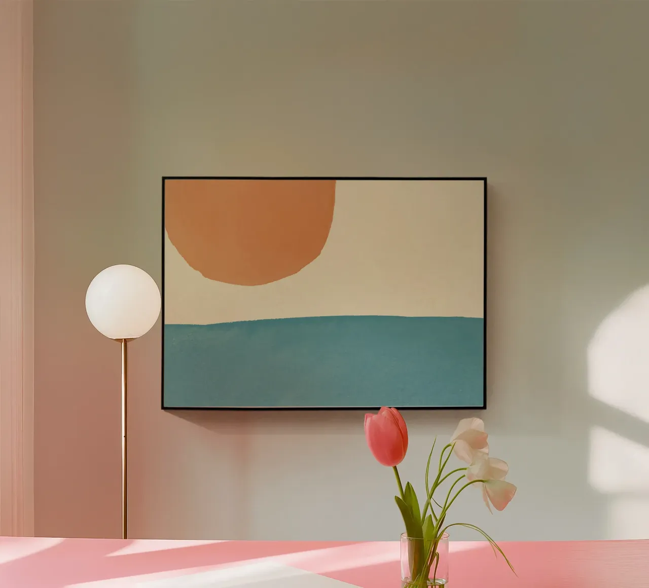 Graphic Strains Abstract Scenery - Sunny Beach acrylic glass by MoonlightPrint