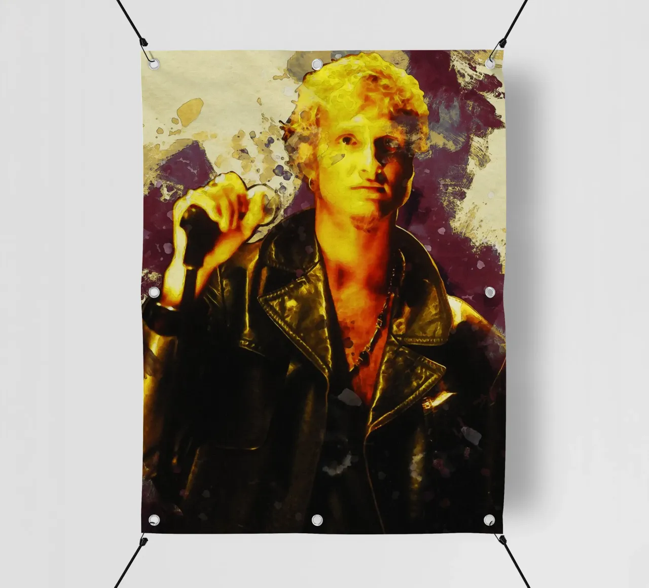 Ritratto di Layne Staley con sbaffo telo in pvc da Gunawan Rb