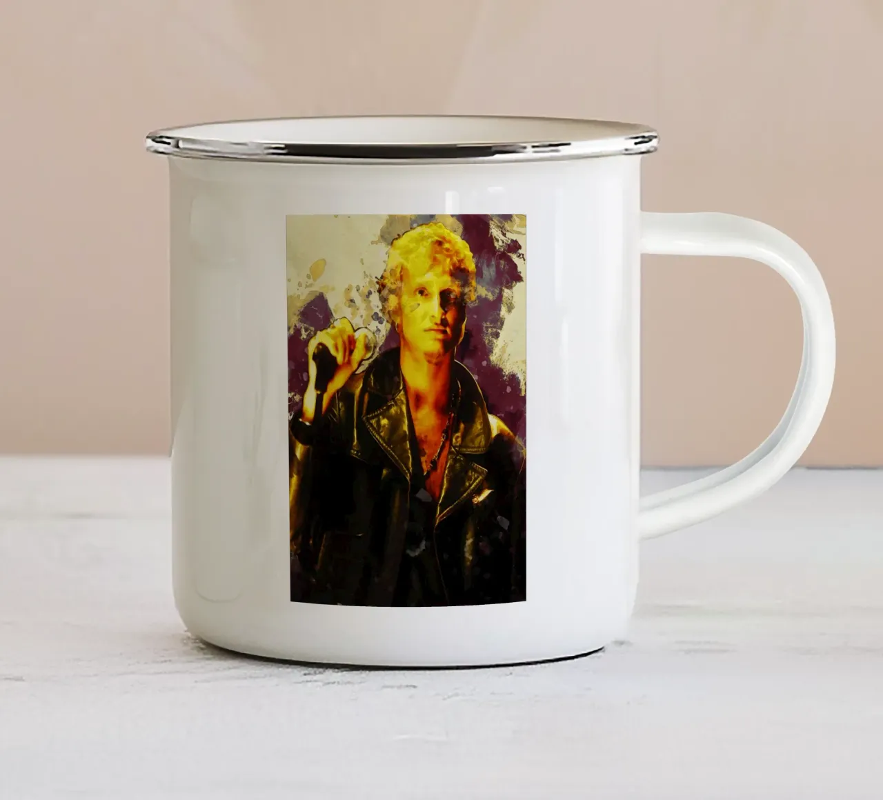 Ritratto di Layne Staley con sbaffo tazza in smalto da Gunawan Rb