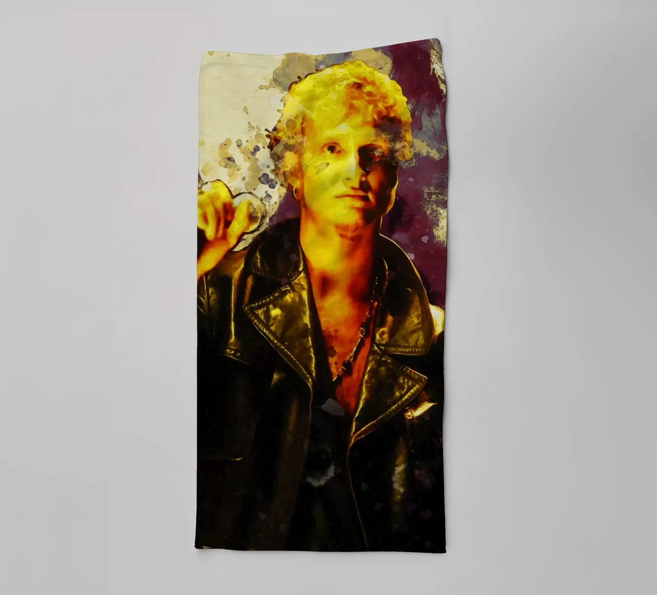 Ritratto di Layne Staley con sbaffo asciugamano da bagno da Gunawan Rb