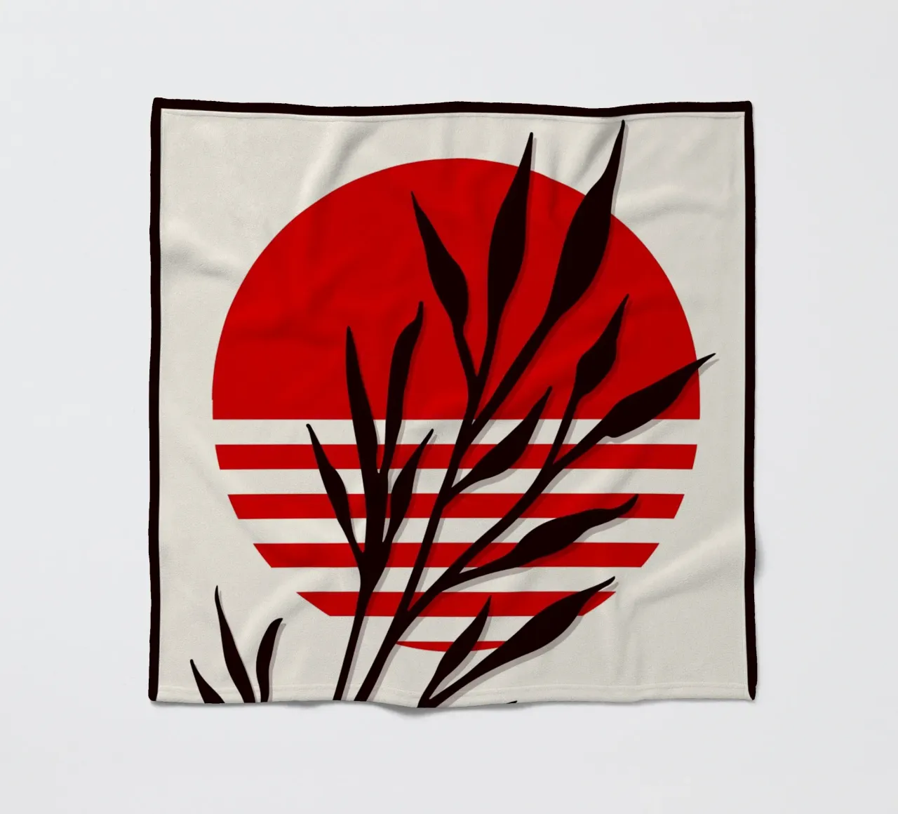 Japandi Sun & Branch | Abstract Botanical Poster Art coperta in pile da Une Affaire de Filles