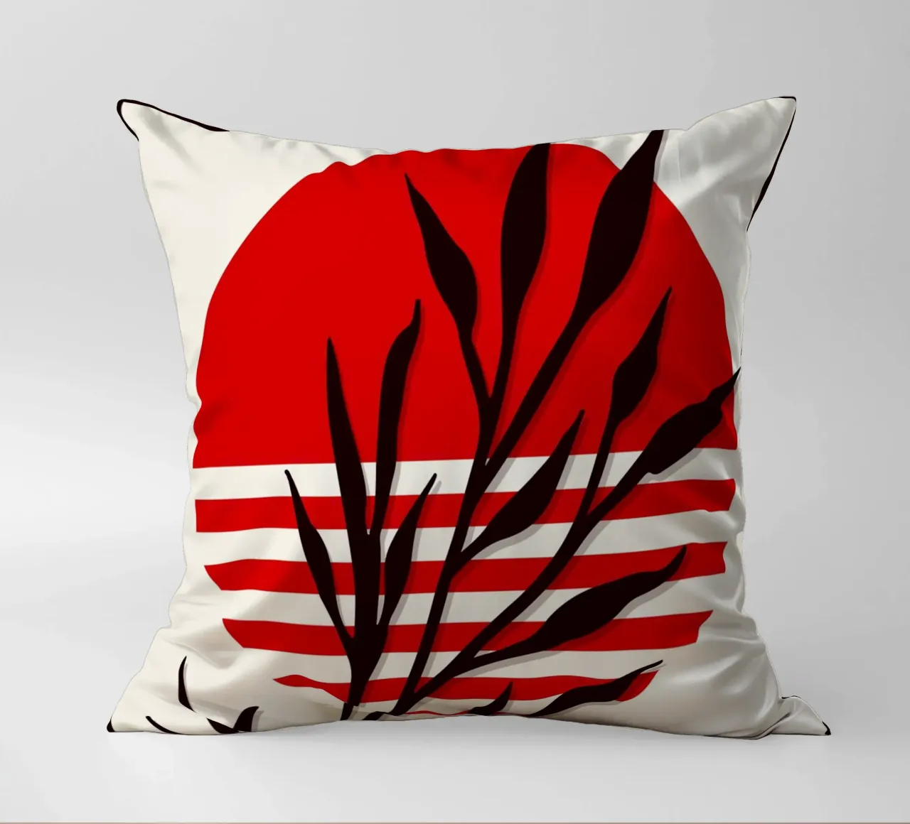 Japandi Sun & Branch | Abstract Botanical Poster Art cuscino da Une Affaire de Filles