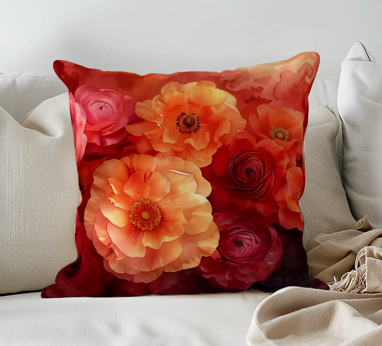 Fiori rossi cuscino da Imagine