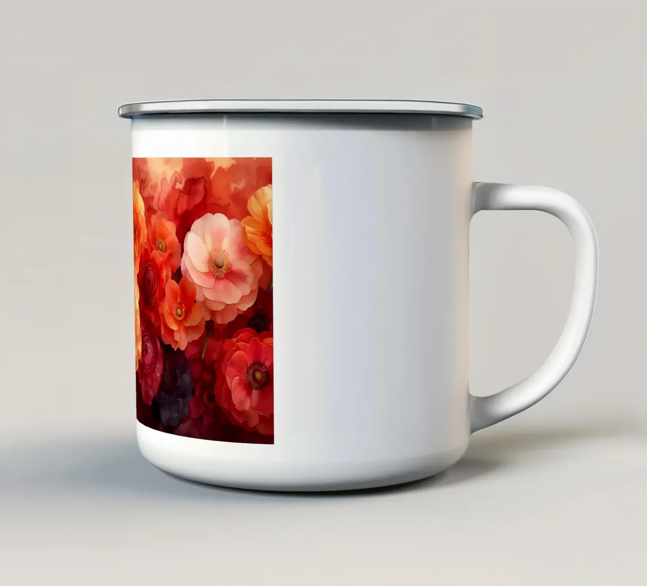 Fiori rossi tazza in smalto da Imagine