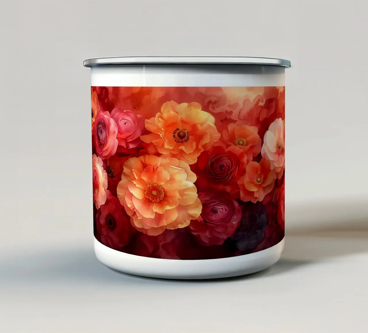 Fiori rossi tazza in smalto da Imagine
