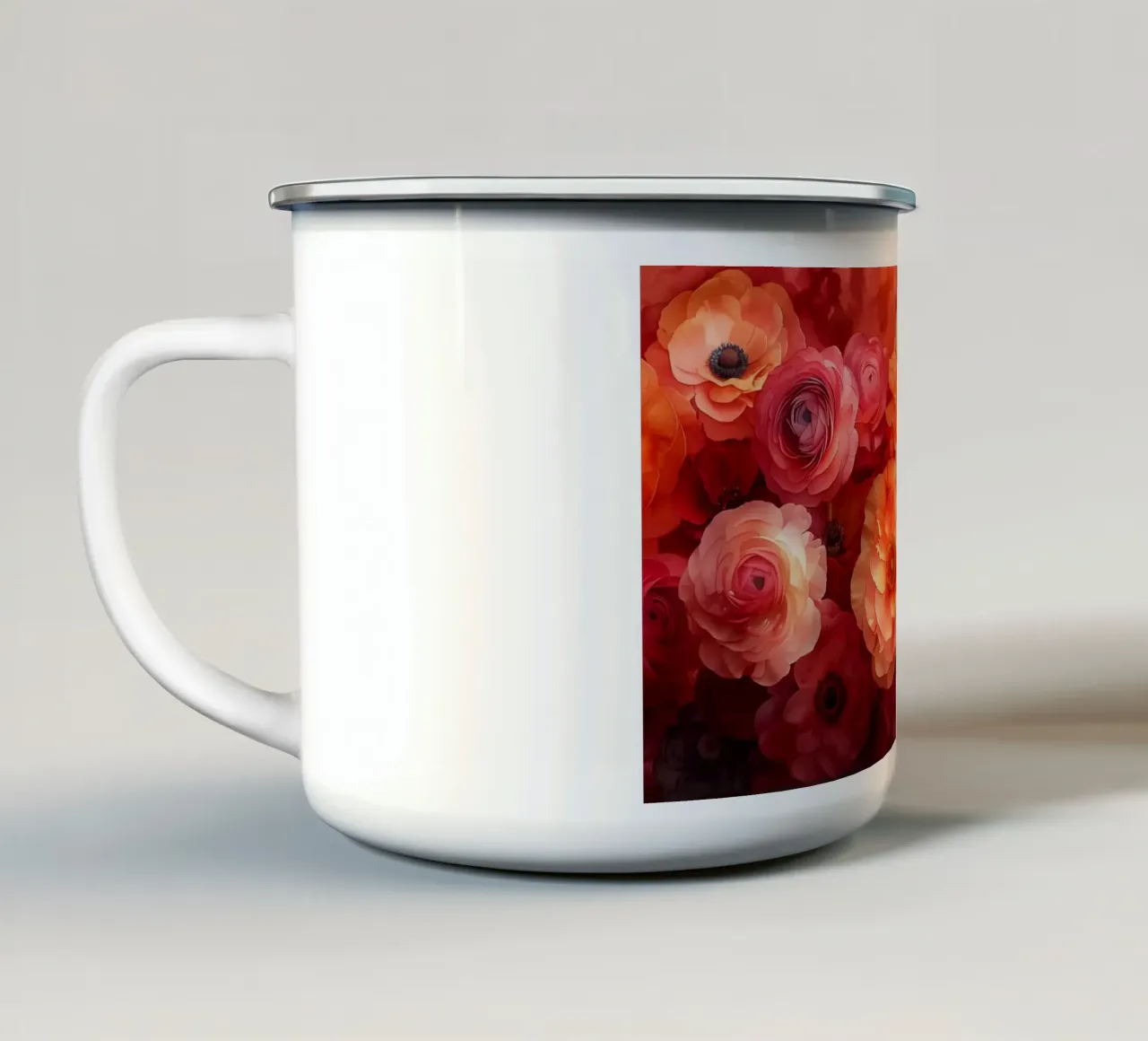 Fiori rossi tazza in smalto da Imagine