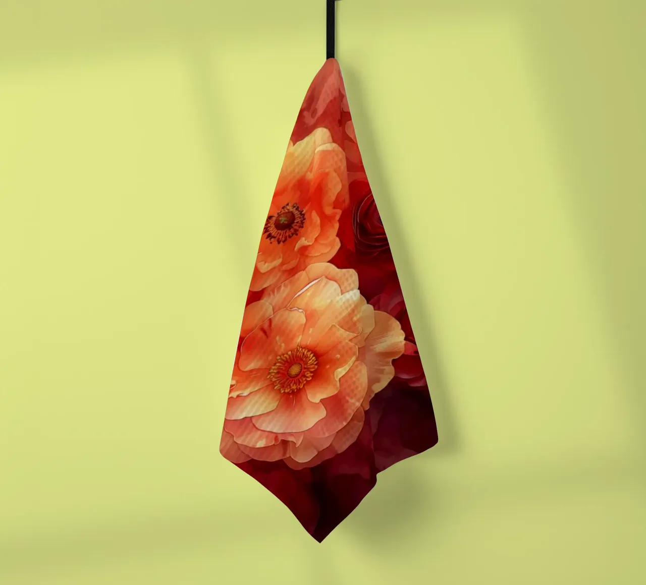 Fiori rossi canovaccio da cucina da Imagine