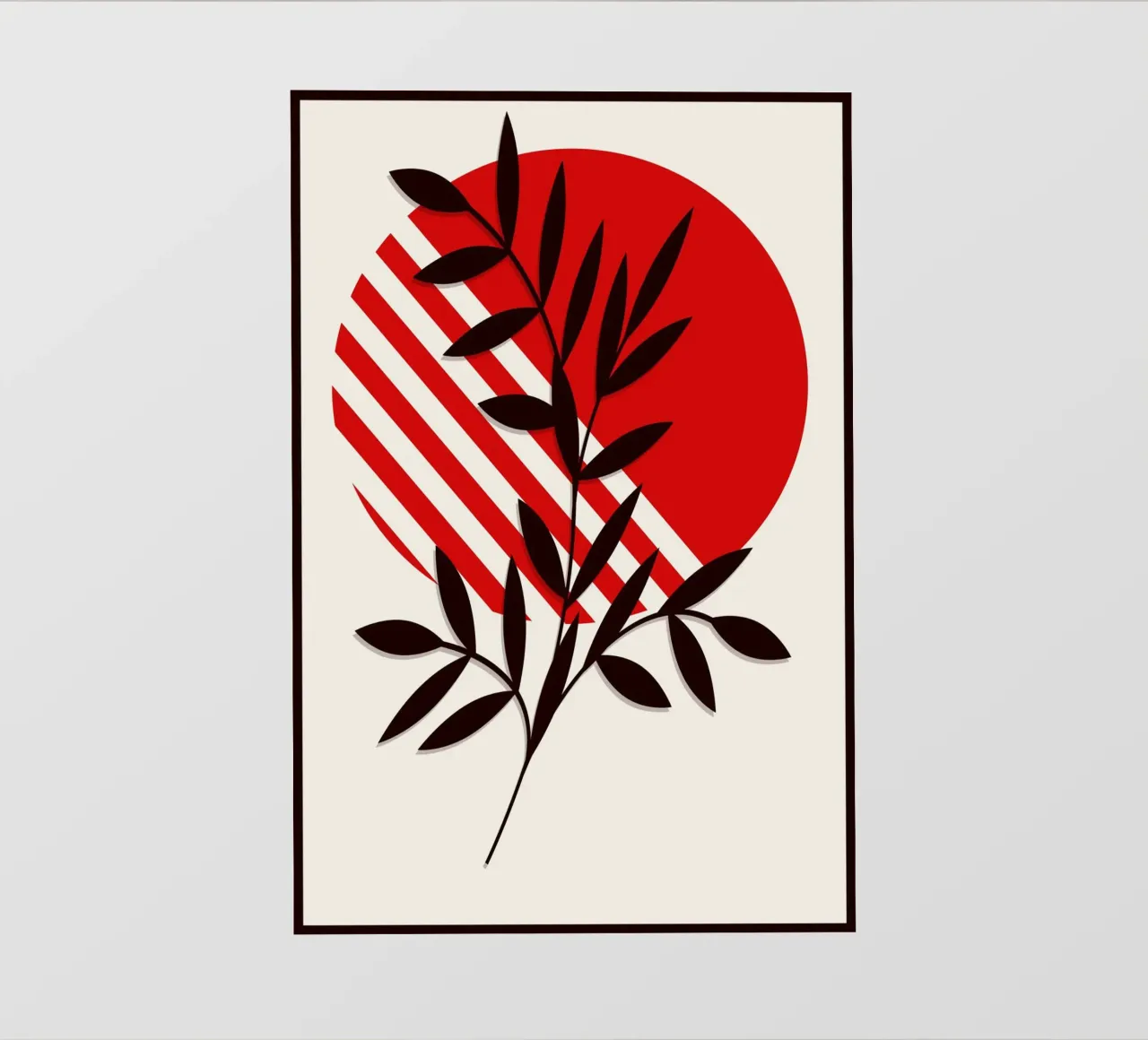 Japandi Botanical Sun | Abstract Nature Poster Art Backlit Folie von Une Affaire de Filles