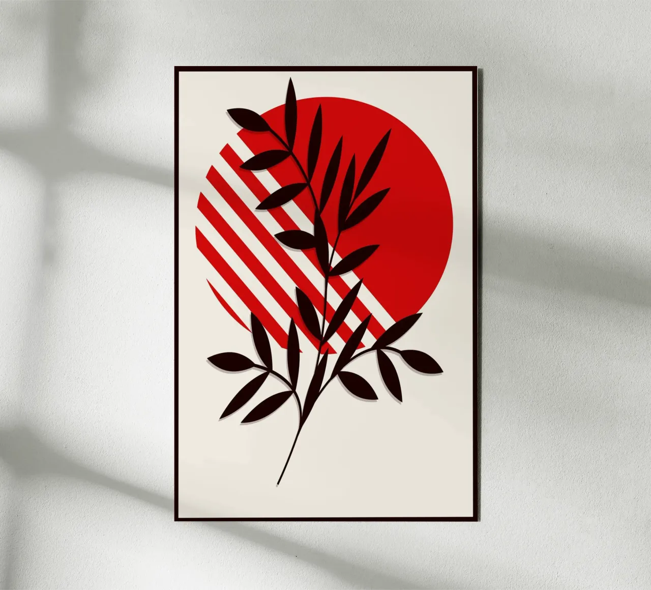 Japandi Botanical Sun | Abstract Nature Poster Art alu-dibond by Une Affaire de Filles