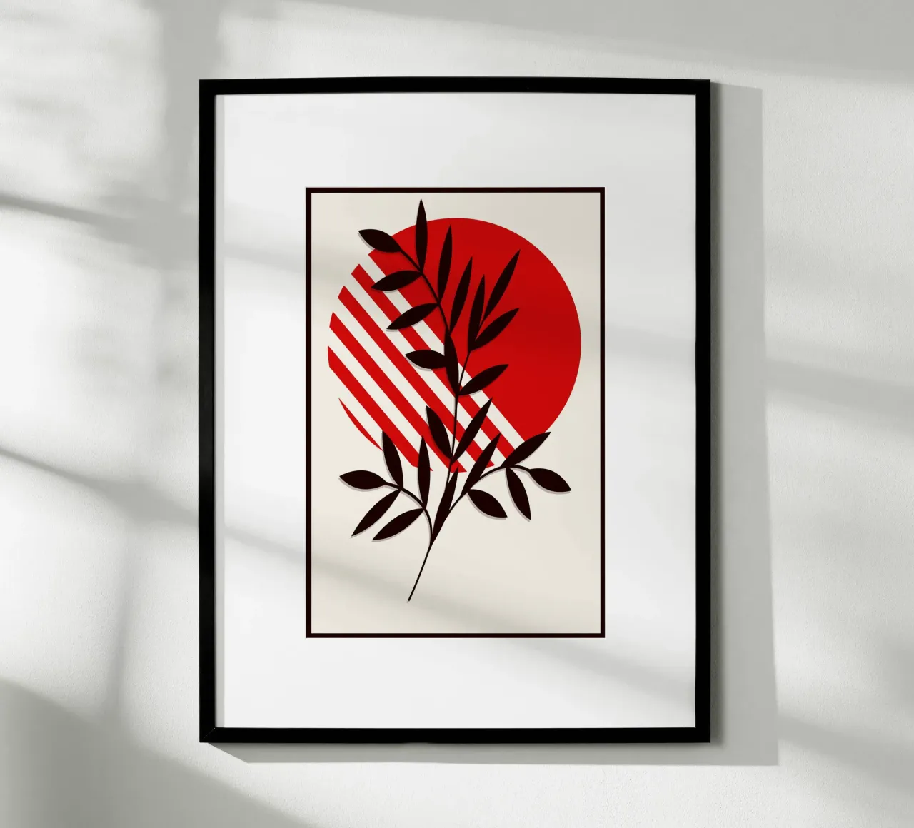 Japandi Botanical Sun | Abstract Nature Poster Art poster con telaio in plastica da Une Affaire de Filles