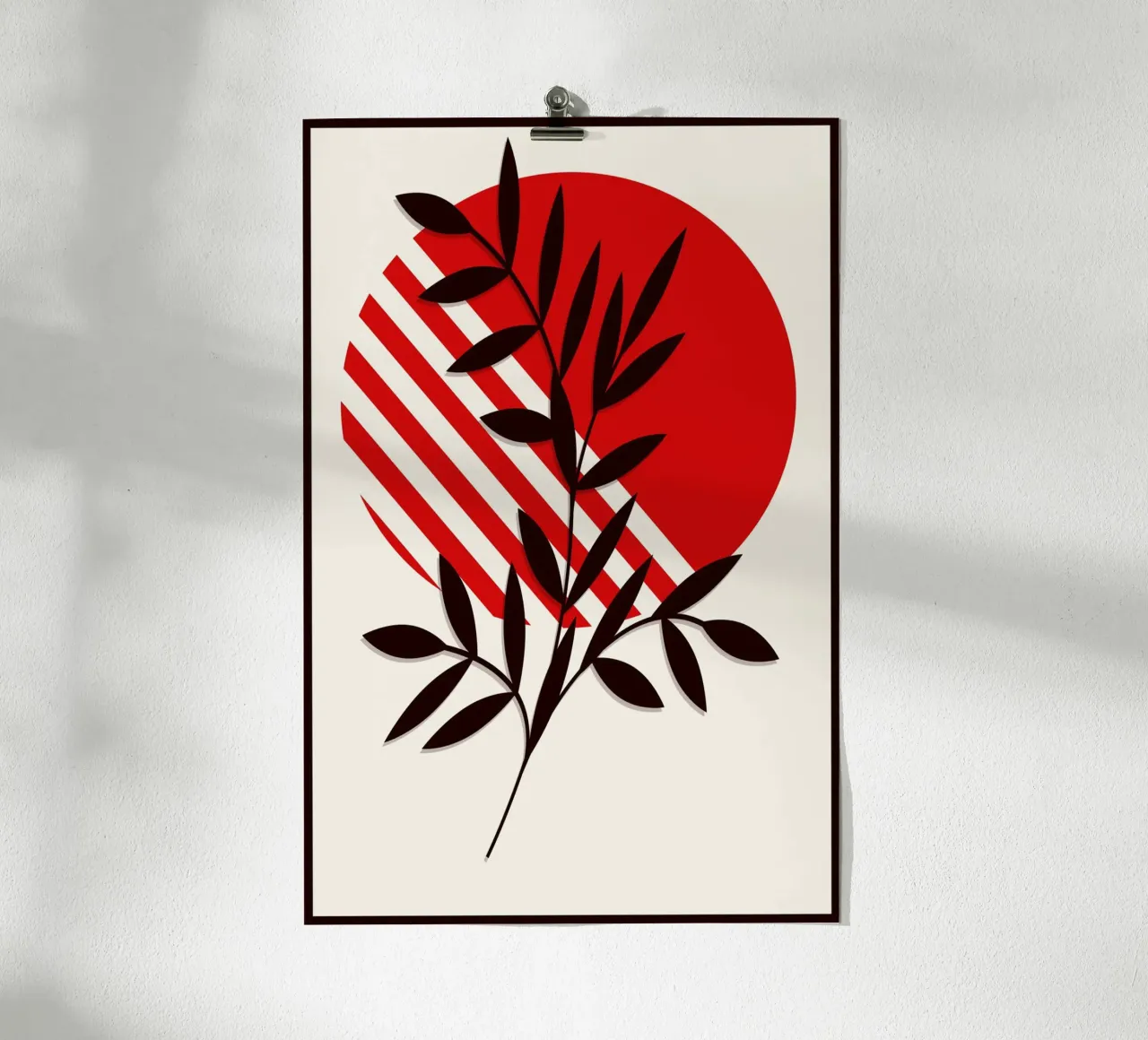 Japandi Botanical Sun | Abstract Nature Poster Art poster con telaio in plastica da Une Affaire de Filles