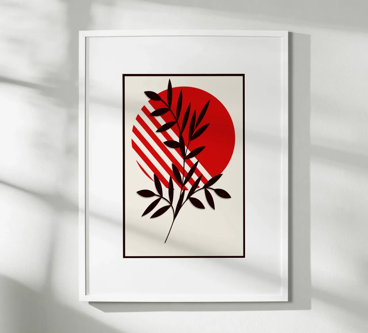 Japandi Botanical Sun | Abstract Nature Poster Art poster con telaio in plastica da Une Affaire de Filles