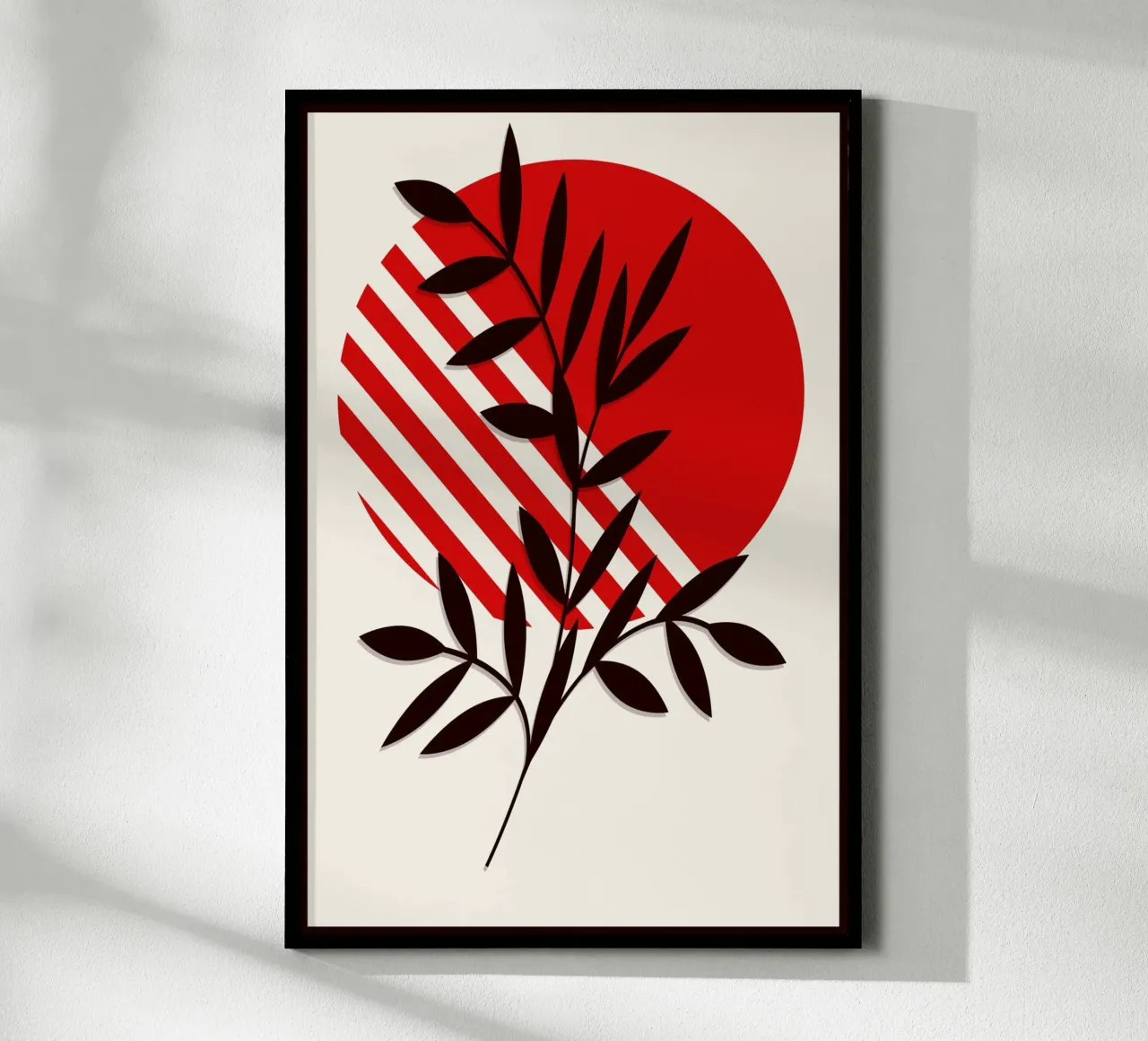 Japandi Botanical Sun | Abstract Nature Poster Art poster con telaio in plastica da Une Affaire de Filles