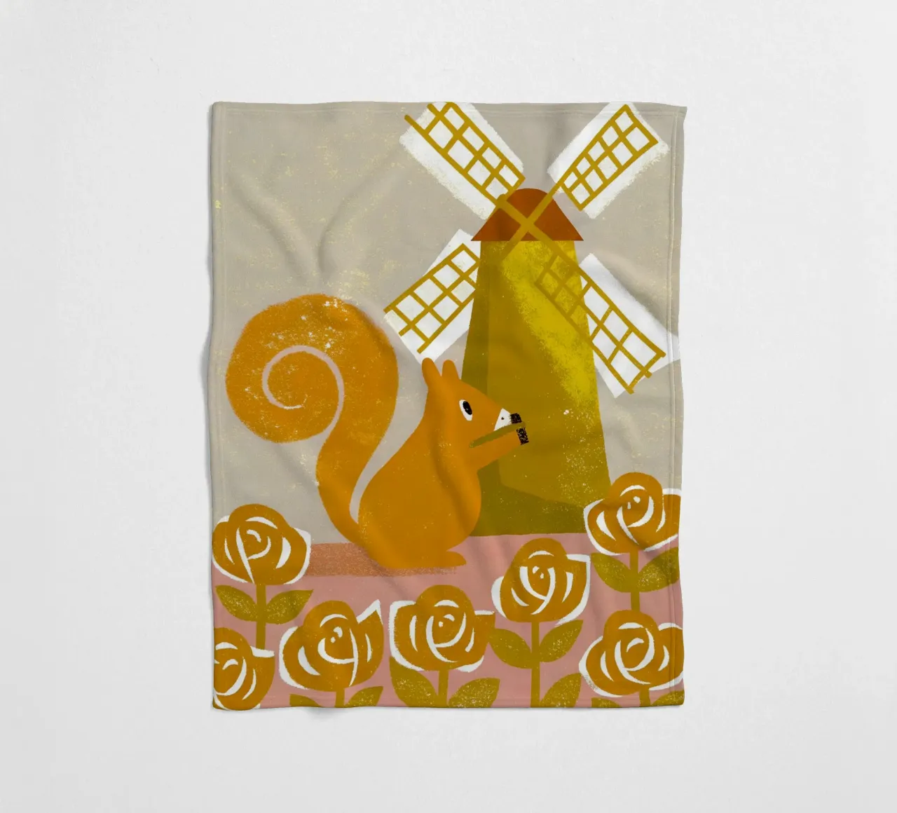 Windmühlen-Eichhörnchen Fleecedecke von THE LATEST SHOP