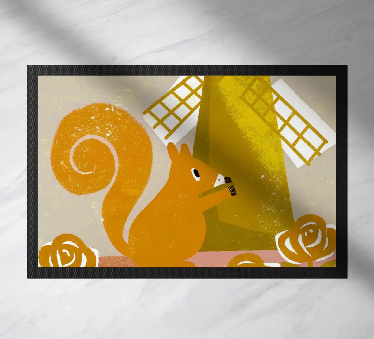 Windmill Squirrel doormat by THE LATEST SHOP