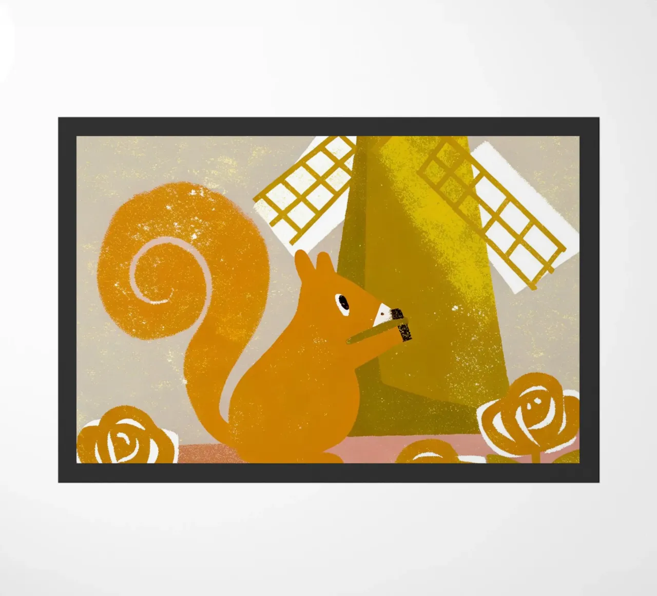 Windmill Squirrel doormat by THE LATEST SHOP