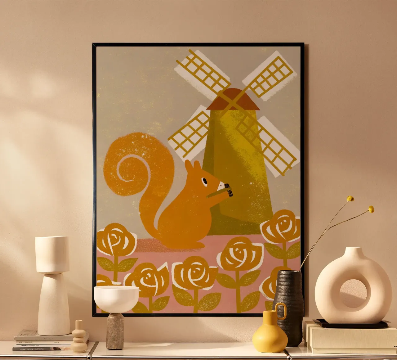 Scoiattolo del mulino a vento poster da THE LATEST SHOP